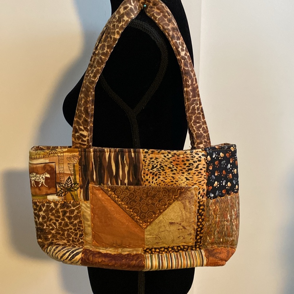 Patchwork Tote Bag - Brown - image 2